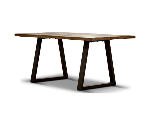 Begonia Dining Table 180cm Live Edge Solid Mango Wood Unique Furniture - Natural