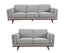 Petalsoft 2 + 3 Seater Sofa Set Fabric Uplholstered Lounge Couch - Grey