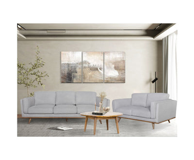 Petalsoft 3 Seater Sofa Fabric Uplholstered Lounge Couch - Grey