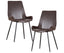 Brando Set of 2 PU Leather Upholstered Dining Chair Metal Leg - Brown