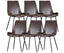 Brando Set of 6 PU Leather Upholstered Dining Chair Metal Leg - Brown