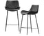 Brando Set of 2 PU Leather Upholstered Bar Chair Metal Leg Stool Vintage Grey