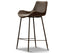 Brando Set of 2 PU Leather Upholstered Bar Chair Metal Leg Stool - Brown