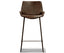 Brando Set of 4 PU Leather Upholstered Bar Chair Metal Leg Stool - Brown