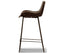 Brando Set of 6 PU Leather Upholstered Bar Chair Metal Leg Stool - Brown