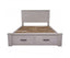 Foxglove Bed Frame Double Size Wood Mattress Base With Storage Drawers - White