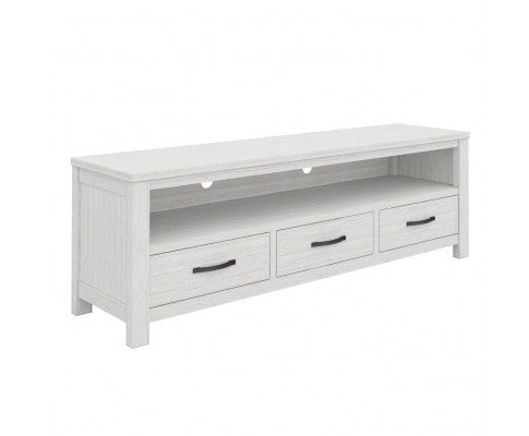 Foxglove ETU Entertainment TV Unit 166cm 3 Drawer Solid Mt Ash Wood - White