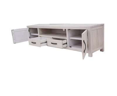 Foxglove ETU Entertainment TV Unit 216cm 2 Drawer 2 Door Mt Ash Wood - White