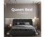 Kiama Queen Size Bed Frame Timber Mattress Base With Storage Drawers - Grey