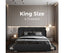 Kiama King Size Bed Frame Timber Mattress Base With Storage Drawers - Grey