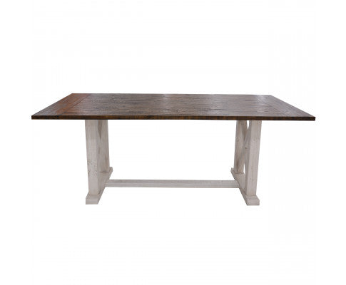 Erica Dining Table 240cm Solid Acacia Timber Wood Hampton Furniture Brown White