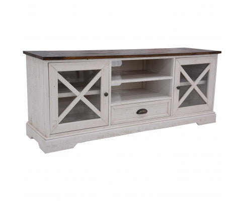 Erica ETU Entertainment TV Unit 160cm Solid Acacia Wood Hampton Brown White