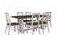 Erica 7pc Dining Set 200cm Table 6 Chair Solid Acacia Wood Timber Brown White