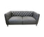 Luxe 2pc Genuine Forli Leather Sofa Set 2.5-3.5 Seater Lounge Couch -Dark Grey