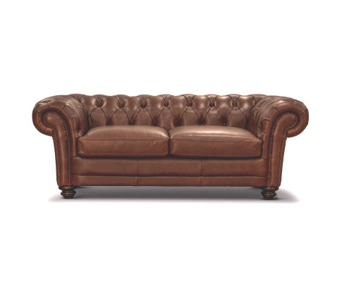 Sonny 3+2.5 Seater Genuine Leather Sofa Chestfield Lounge Couch - Butterscotch