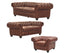 Sonny 3+2.5+1 Seater Genuine Leather Sofa Chestfield Lounge Couch - Butterscotch