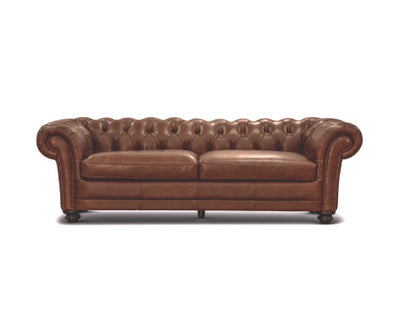 Sonny 3+2.5+1 Seater Genuine Leather Sofa Chestfield Lounge Couch - Butterscotch