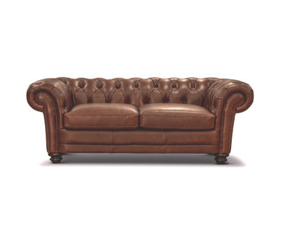 Sonny 3+2.5+1 Seater Genuine Leather Sofa Chestfield Lounge Couch - Butterscotch