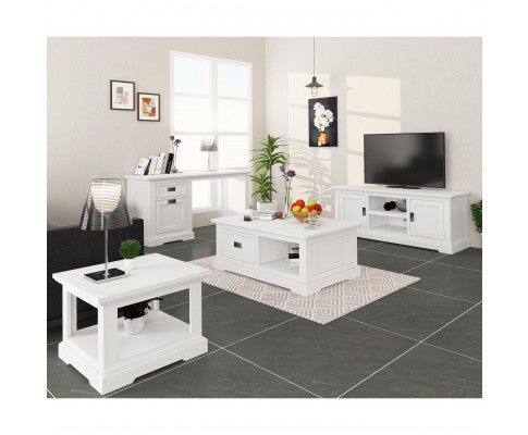 Laelia ETU Entertainment TV Unit 160cm 2 Door Solid Acacia Wood Coastal - White