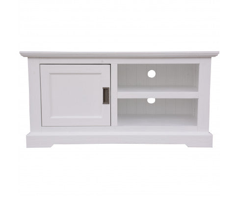 Laelia ETU Entertainment TV Unit 120cm 1 Door Solid Acacia Wood Coastal - White