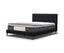 Volga Queen Bed Platform Frame Fabric Upholstered Mattress Base - Charcoal