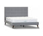 Volga King Single Bed Platform Frame Fabric Upholstered Mattress Base - Grey