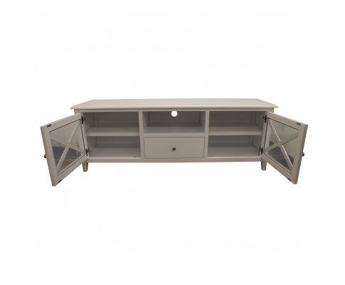 Daisy ETU Entertainment TV Unit 170cm Solid Acacia Wood Hampton - White