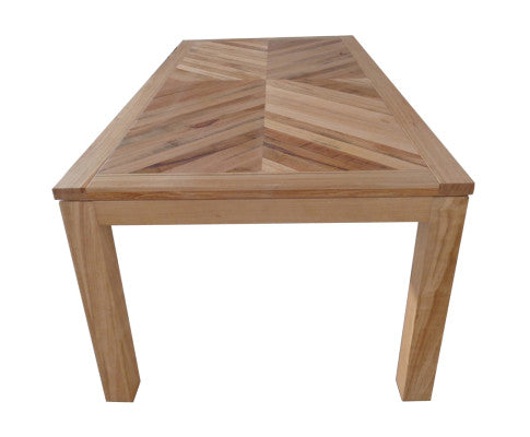 Rosemallow Dining Table 180cm 6 Seater Parquet Top Solid Messmate Timber Wood