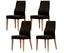 Rosemallow Dining Chair Set of 4 PU Leather Seat Solid Messmate Timber - Black