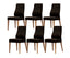 Rosemallow Dining Chair Set of 6 PU Leather Seat Solid Messmate Timber - Black