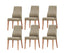 Rosemallow Dining Chair Set of 6 PU Leather Seat Solid Messmate Timber - Silver