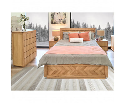 Rosemallow Queen Size Bed Parquet Solid Messmate Timber Wood Frame Mattress Base