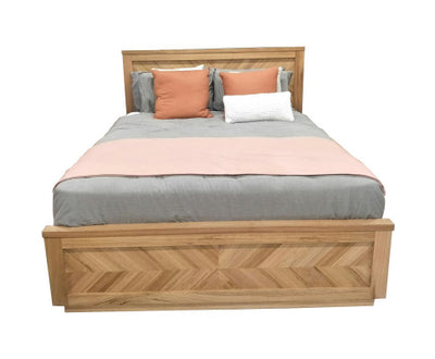 Rosemallow Queen Size Bed Parquet Solid Messmate Timber Wood Frame Mattress Base