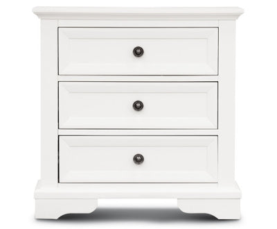 Celosia Bedside Table Set of 2pcs - 3 Drawers Storage Cabinet Nightstand - White