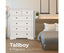 Celosia Tallboy 6 Chest of Drawers Solid Acacia Wood Bed Storage Cabinet - White