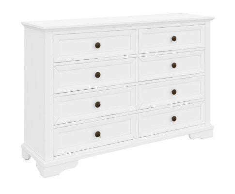 Celosia Dresser 8 Chest of Drawers Bedroom Acacia Timber Storage Cabinet - White