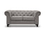 Mellowly 2 Seater Sofa Fabric Uplholstered Chesterfield Lounge Couch - Grey