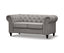 Mellowly 2 Seater Sofa Fabric Uplholstered Chesterfield Lounge Couch - Grey