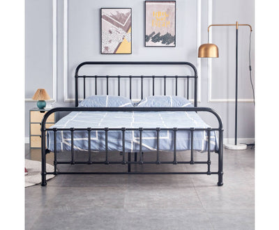 Metallica Queen Bed Size Metal Frame Platform Mattress Base - Black