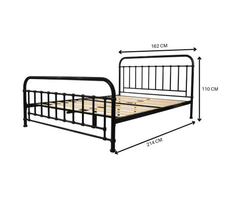 Metallica Queen Bed Size Metal Frame Platform Mattress Base - Black