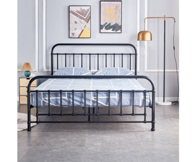 Metallica Double Bed Size Metal Frame Platform Mattress Base - Black