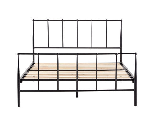 Hardy Double Bed Size Metal Frame Platform Mattress Base - Black