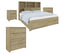 Gracelyn 4pc King Bed Suite Bedside Tallboy Bedroom Furniture Package - Smoke