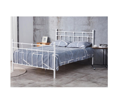 Gracy Double Bed Size Metal Frame Platform Mattress Base - White