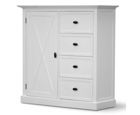 Beechworth Tallboy 4 Chest of Drawers Solid Pine Wood Storage Cabinet - White