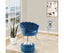 Bloomer Velvet Fabric Accent Sofa Love Chair Round Ottoman Set - Blue