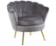 Bloomer Velvet Fabric Accent Sofa Love Chair Round Ottoman Set - Grey