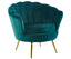 Bloomer Velvet Fabric Accent Sofa Love Chair Round Ottoman Set - Green