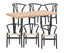 Petunia 7pc 180cm Dining Table Set 6 Wishbone Chair Elm Timber Wood Metal Leg