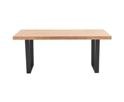 Petunia Dining Table 180cm Elm Timber Wood Black Metal Leg - Natural